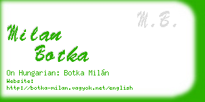 milan botka business card